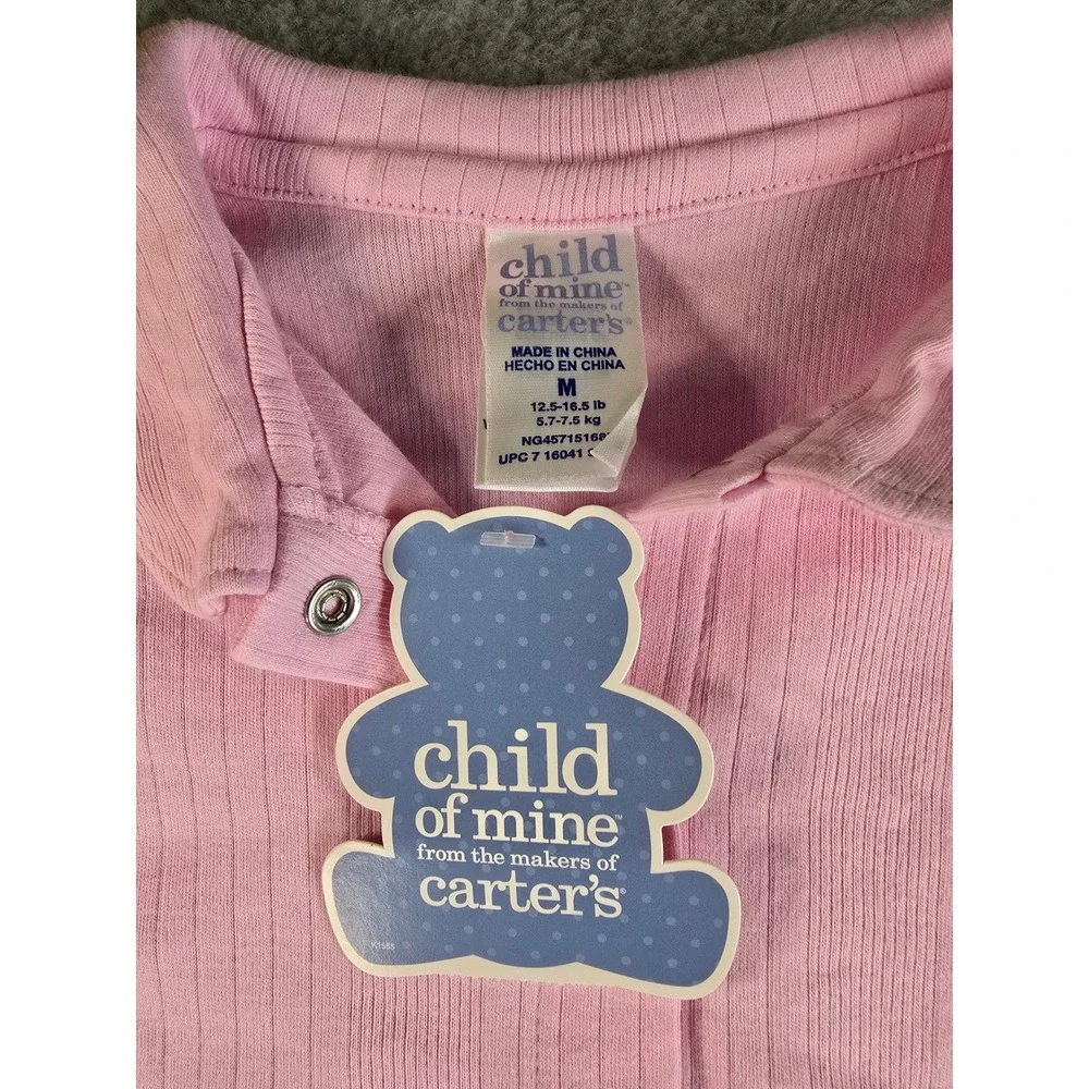 Vintage Y2K Carters Baby Girl Pink Bunny Footie Sleeper Play NWT‎ 0-3m Deadstock